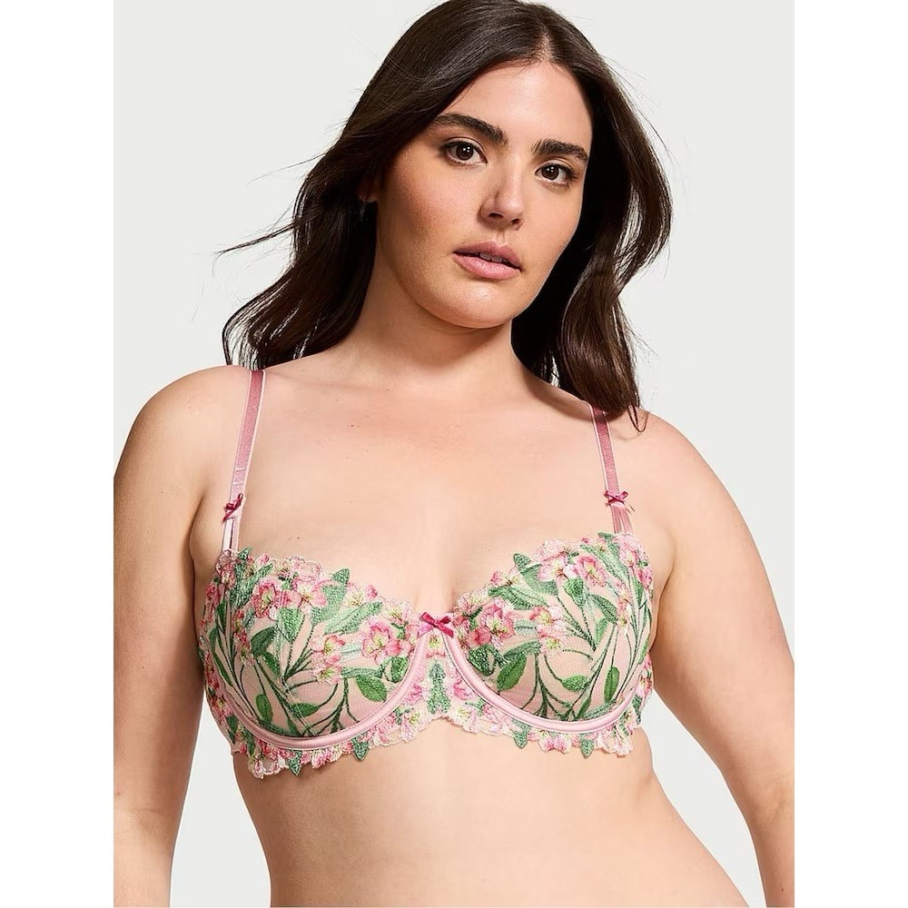 NWT Victoria's Secret Dream Angels Wicked Sz 38DDD Pink Floral Lilly Embroidery